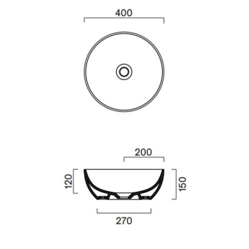 Раковина керамическая Catalano Green 423400001 40 см накладная цвет белый без отверстий под смеситель - фото 2