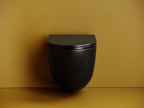 Унитаз подвесной Ceramica Nova VOGUE CN4008TMB черный с сиденьем микролифт безободковый смыв торнадо - фото 4