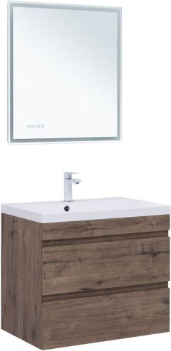 Тумба под раковину Aquanet Нота NEW 00334192 70х50 подвесная цвет коричневый - фото 5