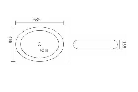 Раковина из сантехнического фарфора Orange B08-640w 60х50 накладная цвет белый
