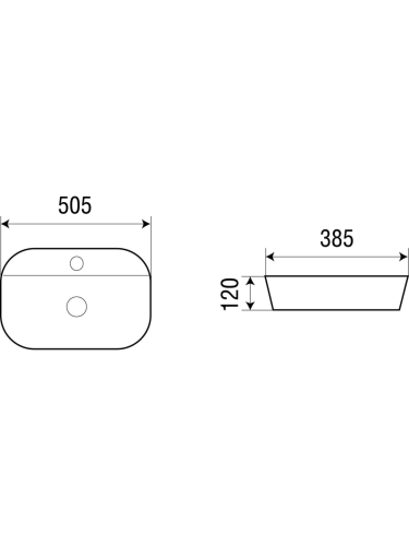 Раковина из сантехнического фаянса WeltWasser WW SK 10000003824 50х40 подвесная цвет белый 1 отверстие под смеситель - фото 2