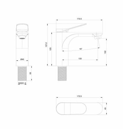 Смеситель Wonzon & Woghand WW-XH-010-BG на раковину золото