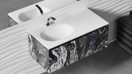 Раковина из искусственного камня S-Stone Salini Onda 1402204MN 200х70 накладная цвет белый