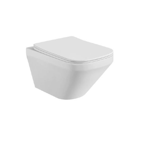 Унитаз подвесной Aquatek ЛИРА AQ1155-00 белый с сиденьем микролифт безободковый каскадный смыв