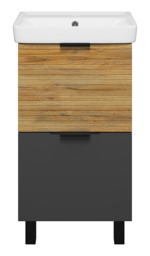 Тумба под раковину Misty Форест Э-Фор-07050-0219-2Я 40х30 напольная цвет коричневый/серый - фото 2