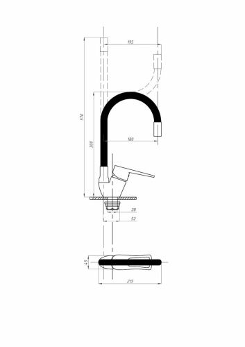 Смеситель для кухни FAUZT FZs-833-BL129 на мойку хром - фото 3