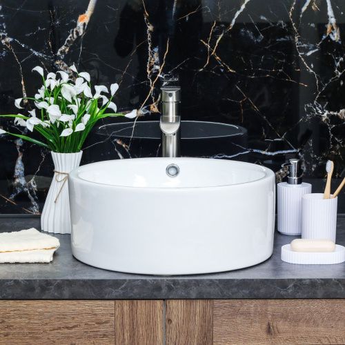 Раковина из сантехнического фарфора Melana 7076-805 40х40 накладная цвет белый без отверстий под смеситель - фото 4