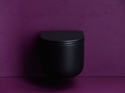 Унитаз подвесной Ceramica Nova ULMA CN4006TMB черный с сиденьем микролифт безободковый смыв торнадо - фото 4