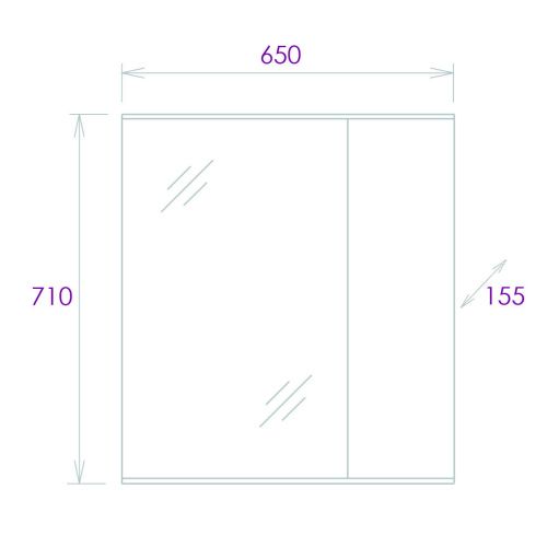 Зеркало-шкаф Onika Марбл 206545 70х70 подвесной цвет белый/серый - фото 3