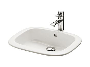 Раковина керамическая Toto LW763Y#XW 50х50 полувстраиваемая цвет белый без отверстий под смеситель