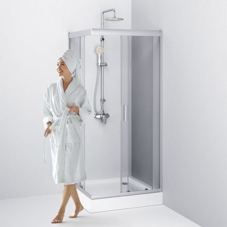 Душевой уголок Am.Pm Gem W90G-403-090MT 90х90 стекло прозрачное профиль хром без поддона