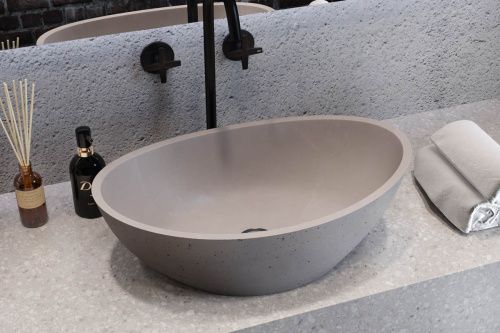 Раковина из искусственного камня Holbi EUROPE 2.02.005.44.4 50х30 накладная цвет серый - фото 2