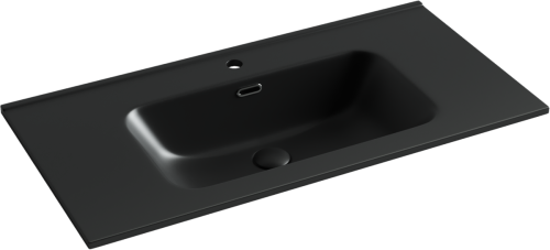 Раковина из сантехнического фарфора Ceramica Nova ELEMENT CN7002MB 90х50 накладная цвет черный 1 отверстие под смеситель - фото 2