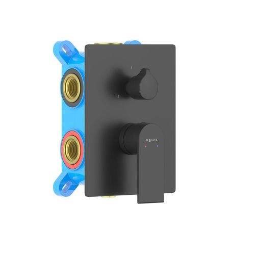 Смеситель для ванны Aquatek ЛИРА AQ1447MB встраиваемый в стену черный