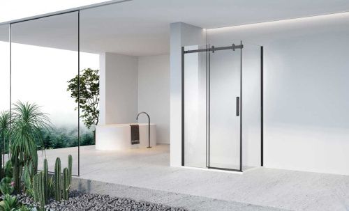 Душевой уголок Vincea Como-N VSR-4CN8015CLB 150х80 стекло прозрачное профиль черный без поддона - фото 2