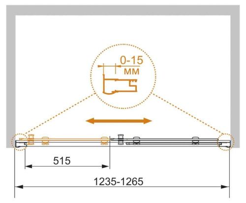 Душевая дверь Cezares PRATICO PRATICO-BF-1-125-C-Cr 125х185 стекло прозрачное профиль хром - фото 2