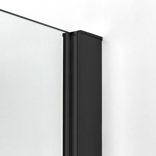 Душевая шторка на ванну New Trendy NEW SOLEO Black P-0078-WP 60х140 стекло прозрачное профиль черный ориентация универсальная - фото 3