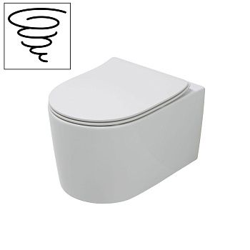 Унитаз подвесной White Ceramic Geo W10903SET01/Geo белый с сиденьем микролифт безободковый