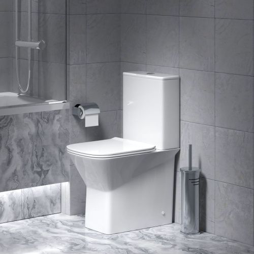 Унитаз напольный с бачком Grossman Cristal GR-4471S белый с сиденьем микролифт безободковый каскадный смыв - фото 5