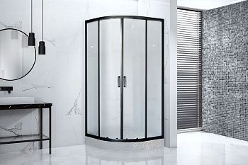 Душевой уголок Royal Bath HKD RB100HKD-C-BL 100х100 стекло матовое профиль черный без поддона