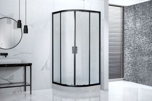 Душевой уголок Royal Bath HKD RB100HKD-C-BL 100х100 стекло матовое профиль черный без поддона