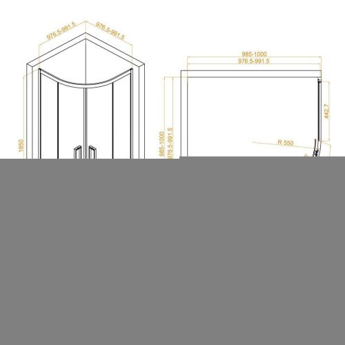 Душевой уголок RGW Classic 32095400-14 100х100 стекло прозрачное профиль черный без поддона - фото 5