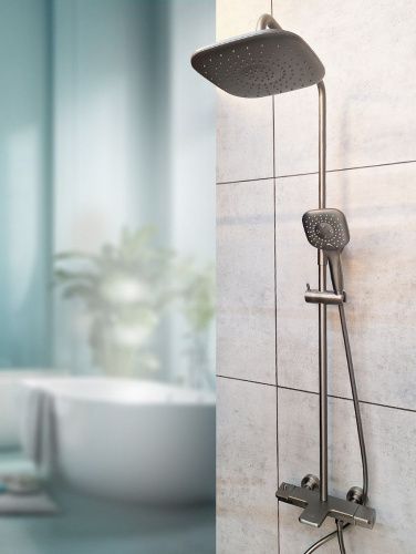 Душевая стойка AltroBagno Lamberto AltroBagnoLamberto030426GM настенная цвет оружейная сталь - фото 2