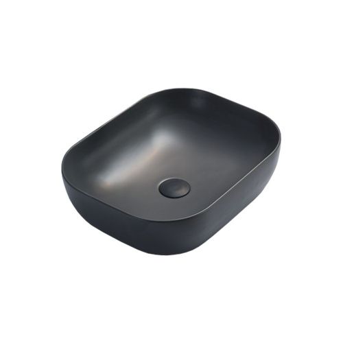 Раковина из сантехнического фарфора Vincea VBS-101MA 50х40 накладная цвет черный без отверстий под смеситель - фото 2