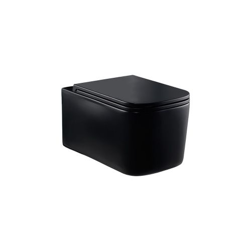 Унитаз подвесной Vincea Ultra VT1-32MB черный с сиденьем микролифт безободковый душевой смыв - фото 2