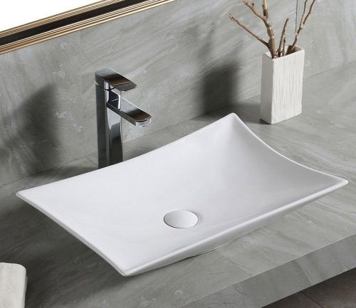 Раковина из сантехнического фаянса CeramaLux 7701B 60х40 накладная цвет белый без отверстий под смеситель - фото 2
