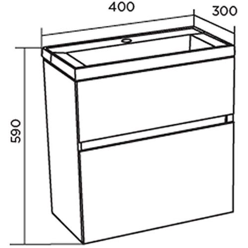 Тумба с раковиной 1MarKa Bumble Ц0000001481 40х30 подвесная цвет белый - фото 5