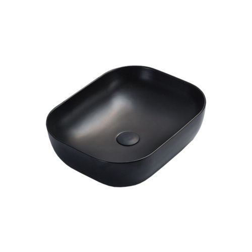 Раковина из сантехнического фарфора Vincea VBS-101MB 50х40 накладная цвет черный без отверстий под смеситель - фото 3