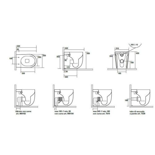 Чаша унитаза приставная Kerasan Nolita 531801 цвет белый глянцевый без сиденья безободковая каскадный смыв - фото 2