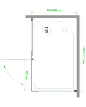 Душевой уголок Royal Bath HPVD RB8130HPVD-T 130х80 стекло прозрачное профиль белый без поддона