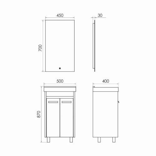 Тумба с раковиной Comforty Марио 00-00008849CF 50х40 напольная цвет белый/бежевый - фото 2