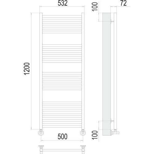 Полотенцесушитель водяной Terminus 4670078529398 55х120 хром - фото 3