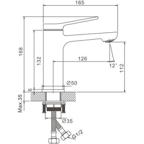 Смеситель BELZ B10572-7 на раковину черный - фото 2
