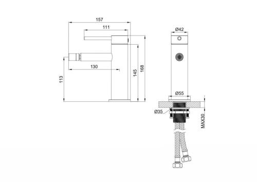 Смеситель Wonzon & Woghand STICK WW-88339017-BN на биде никель - фото 2