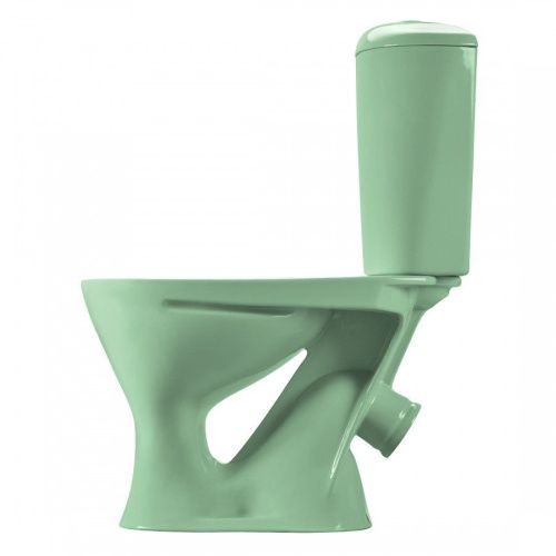 Унитаз-компакт напольный с бачком Santeri Версия 1P4015S0400BF зеленый с сиденьем каскадный смыв - фото 4