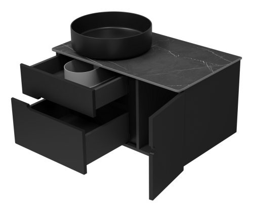 Тумба под раковину Misty Роял П-Роя-01080-021П2Я 80х50 подвесная цвет черный - фото 4