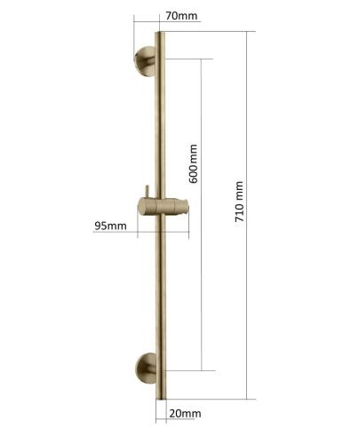Душевая штанга Boheme Uno 420-SGM цвет серый - фото 2