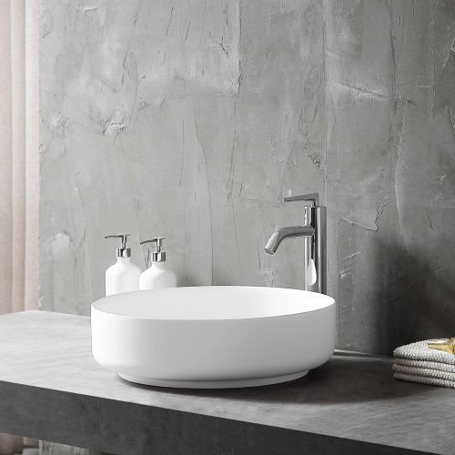 Раковина из искусственного камня Vincea VBS-6S16MW 50х50 накладная цвет белый без отверстий под смеситель - фото 2