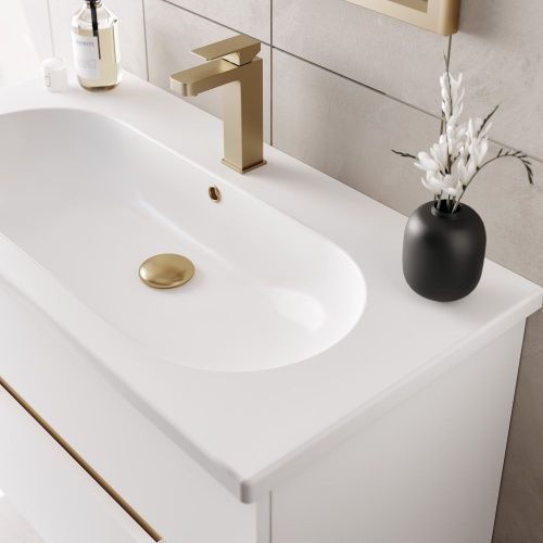 Тумба с раковиной Orka Lodi 5005886 100х50 подвесная цвет белый - фото 5