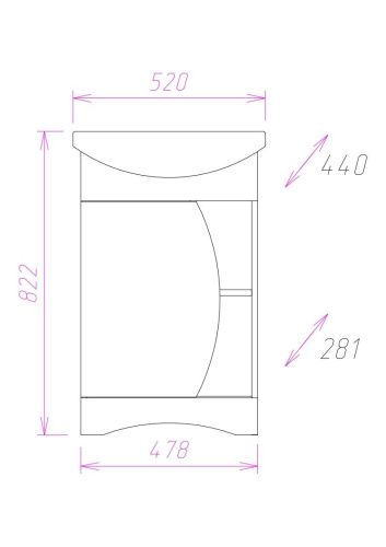 Тумба под раковину Onika Дуэт 105201 50х30 напольная цвет бежевый/коричневый - фото 3