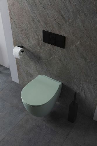 Чаша унитаза подвесная Allen Brau Fantasy 4.11004.MT цвет зеленый без сиденья безободковая каскадный смыв - фото 4