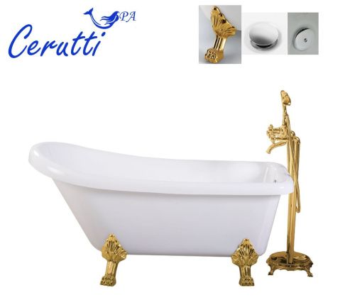 Ванна акриловая Cerutti SPA CT9669 155х75 отдельностоящая асимметричная с ножками - фото 2