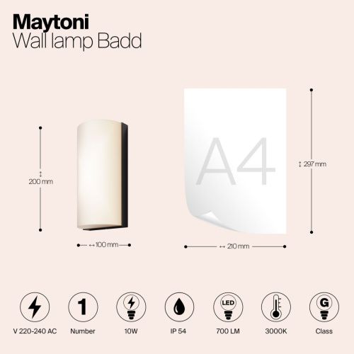 Бра Maytoni Outdoor Badd O454WL-L10GF3K1 - фото 2