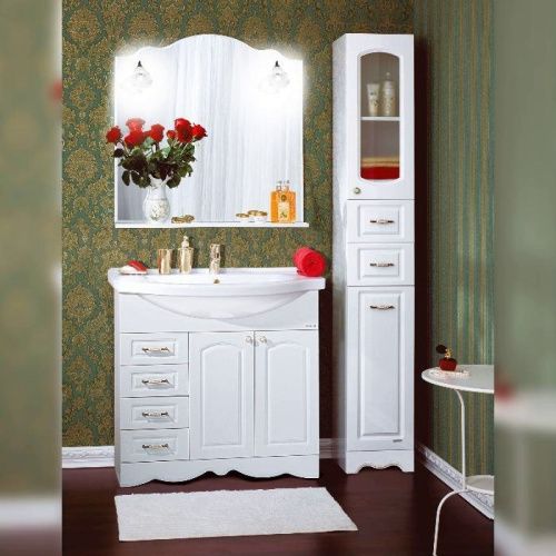 Зеркало-шкаф Бриклаер Анна 4627125411380 90х90 подвесной цвет белый - фото 4