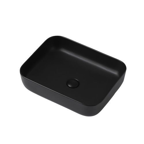 Раковина керамическая Abber RECHTECK AC2202MB 50х40 накладная цвет черный без отверстий под смеситель - фото 2