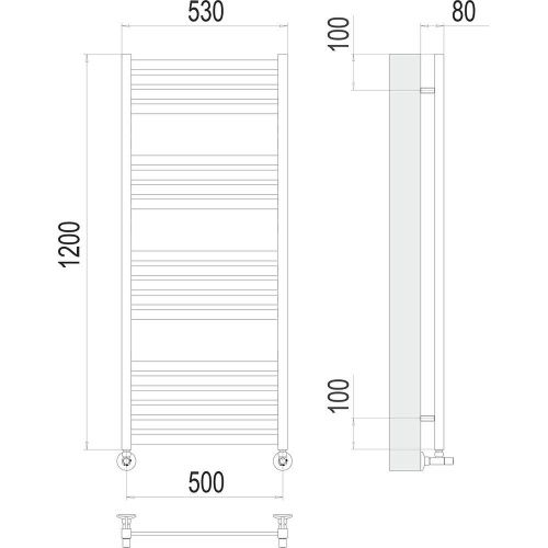 Полотенцесушитель водяной Terminus 4670078530882 55х120 хром - фото 3